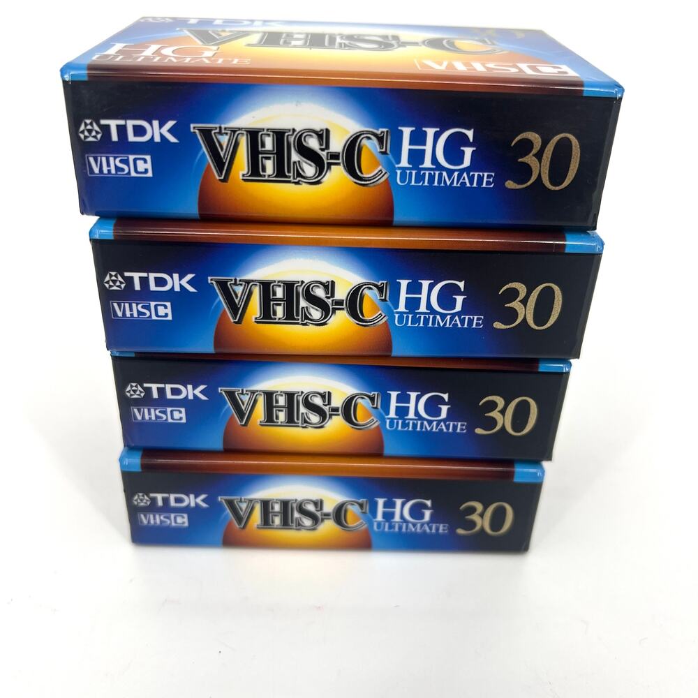 TDK Blank VHS-C Camcorder Video Cassette Tape HG Ultimate SEALED New Lot of 4